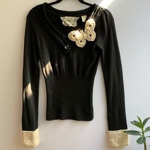 Field Flower Black Sweater from Anthropologie.
